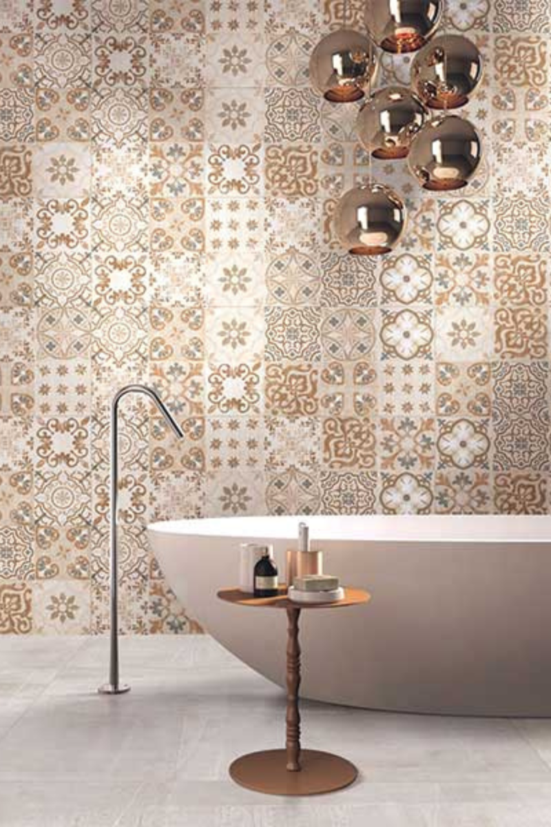 Brown pattern ceramics tiles 